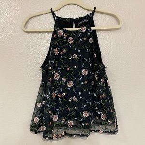 Abercrombie floral embroidered beaded tank